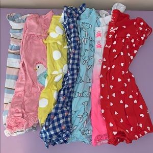 8 baby girl rompers!